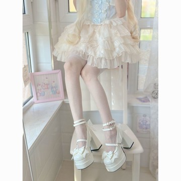 🔥台灣出貨🔥奶芙派對甜美Lolita高跟鞋女粗跟花玲lo鞋洛麗塔瑪麗珍單鞋子 運動鞋 女鞋