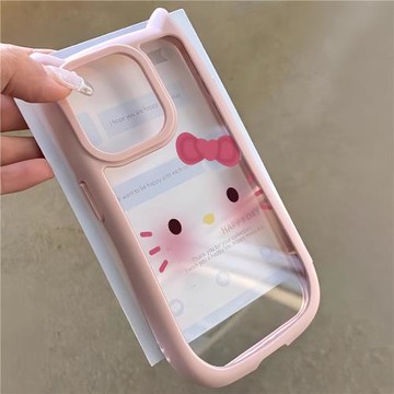 新款日韓粉色表情貓咪適用蘋果17promax手機殼貓耳彩繪iphone16可愛表情小貓15pm女神甜妹14保護套17plus