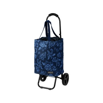 【日本cocoro】Florian 印花系列保溫保冷摺疊購物車-22L-多色可選-經典藍