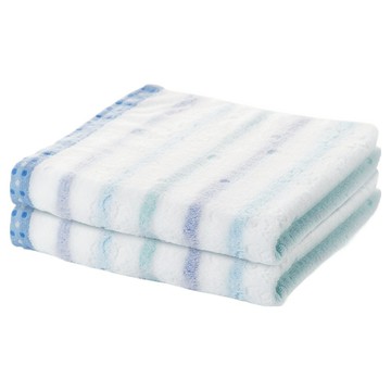 hiorie 日本桃雪 今治認證小花毛巾2件組 輕柔吸水 居家必備  1組  蝴蝶藍