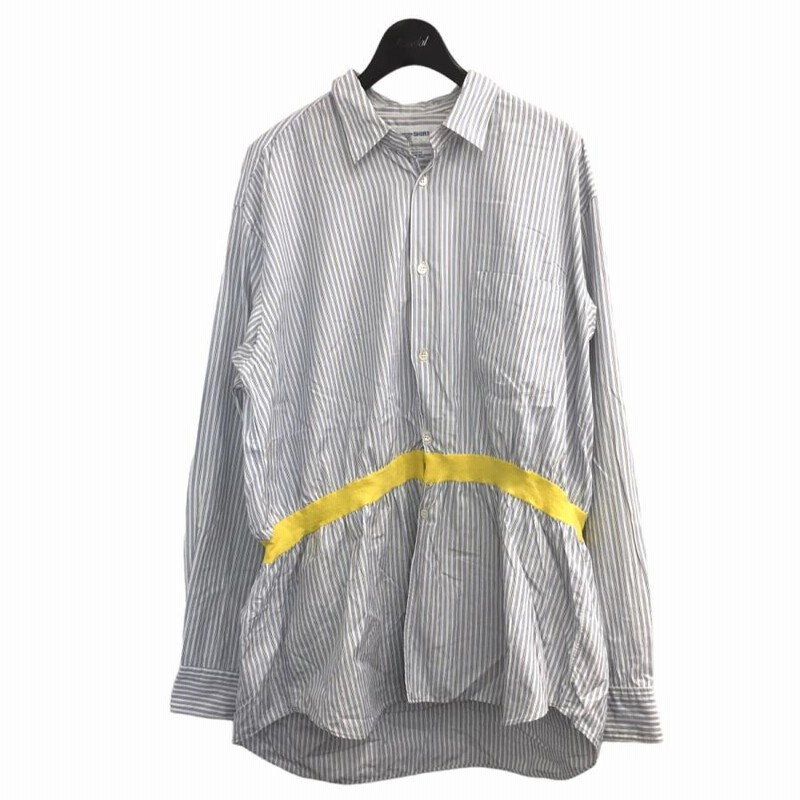 コムデギャルソンシャツ COMME des GARCONS SHIRT フェルトドッキングストライプシャツ D TK9210 ホワイト×ブルー サイズ  | LINEブランドカタログ