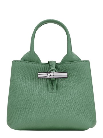Longchamp le Roseau Green Handbag With Toggle Closure In Grained Leather Woman