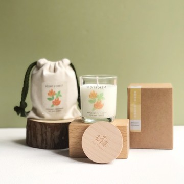 【香氛森林】【給你獨一無二的禮物】  獻給酷酷的你 - 天然精油大豆香氛蠟燭 - 佛手柑薄荷【快速出貨】