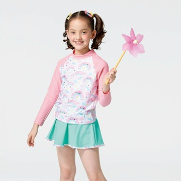 【SAIN SOU 聖手牌】女童二件式防曬泳裝 A862417 (12-18)