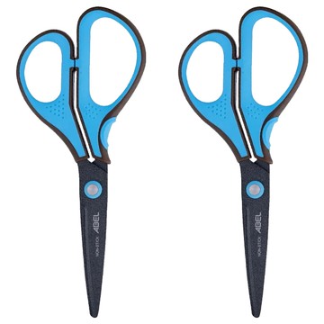 ABEL 力大牌 3D魔利剪 氟素防沾黏剪刀 7吋 藍色  2支