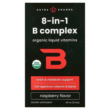 NutraChamps, 8 合 1 維生素 B 複合物，樹莓味，2 液量盎司（60 毫升）