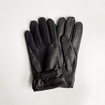 美國百分百【全新真品】Calvin Klein 手套 配件 CK 防風 護手 防寒 男款 皮革 黑色 AV34