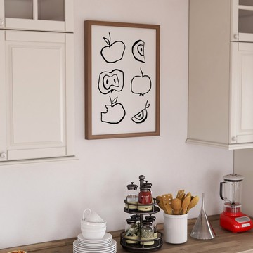 蘋果習作 / 現代抽象水果海報 掛畫 畫芯 無框畫 裝飾畫