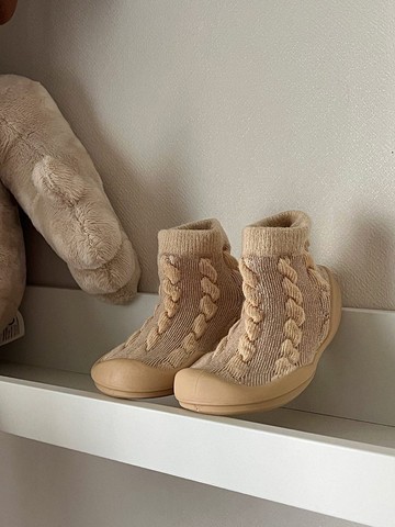 韓國 Ggomoosin 學步襪鞋 - 捲捲拿鐵