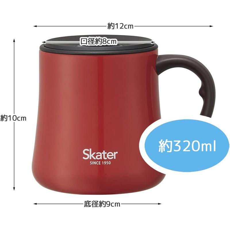 スケーター フタ付 ステンレス マグカップ 320ml レッド STMGC3-A