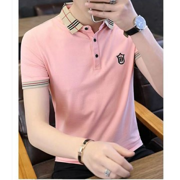 韓版繡花POLO衫男|大碼87.5公斤男裝上衣|純棉短袖polo衫男|修身翻領打底衫|夏季有領上衣|男青年潮流半袖衫