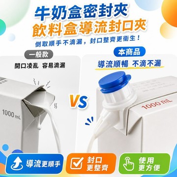 😄桃園上新現貨😄飲品導流器 飲料密封夾 牛奶盒封口蓋 牛奶盒延伸嘴 飲料引流器 果汁 鮮奶油盒 帶蓋導流器