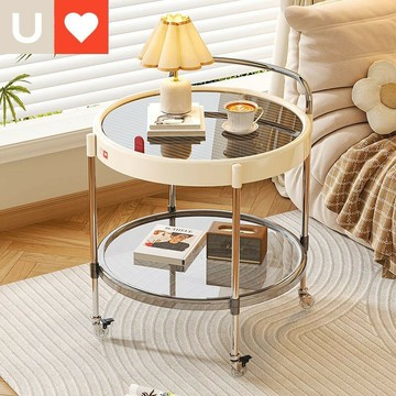 免運 可開票 工廠直銷 網紅中古風帶輪置物架客廳沙發邊幾臥室多層收納小推車儲物架 快速出貨DDD1111