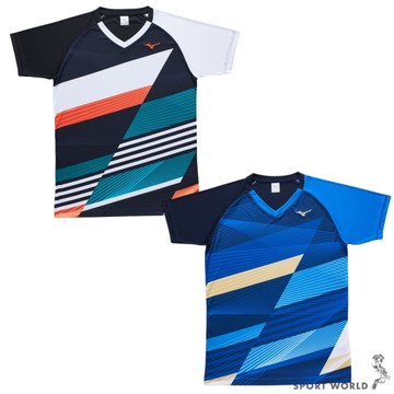 Mizuno 美津濃 短袖上衣 男裝 排球衣 排汗 深藍白/寶藍【運動世界】V2TACG1809/V2TACG1813