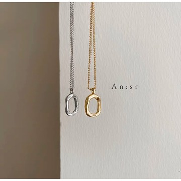 An:sr—「幾何圓形 百搭項鍊」金銀兩色 氣質 百搭 飾品 項鍊D0017