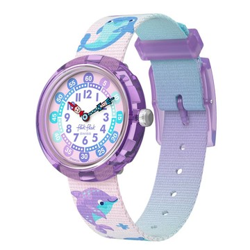【swatch】HAPPY DOLPHINS  FlikFlak 兒童手錶 安全防水/瑞士製造 FBNP255 (31.85mm)