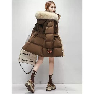 200斤胖mm羽絨服2025冬季新款中長款連帽加厚寬松特大碼女裝外套