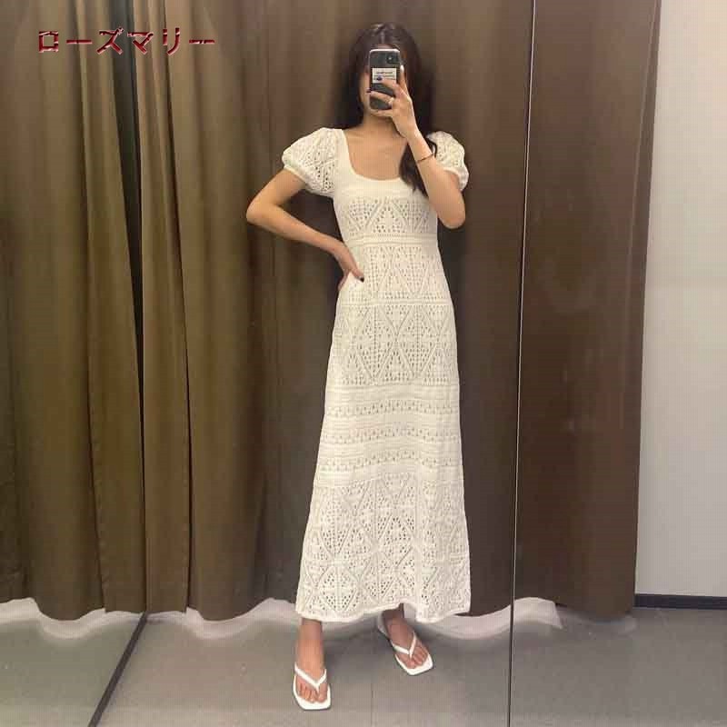 ローズマリー 欧米風 21 6 月 夏 新品販売 気質の方が透かし編みのワンピース 半袖ワンピース ロングワンピース 着やせ効果抜群 通販 Lineポイント最大1 0 Get Lineショッピング