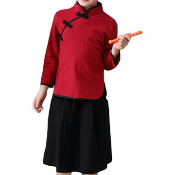Kori Deer 可莉鹿 兒童萬聖節變裝派對造型服裝民國風學生裝  110cm  紅色  1入