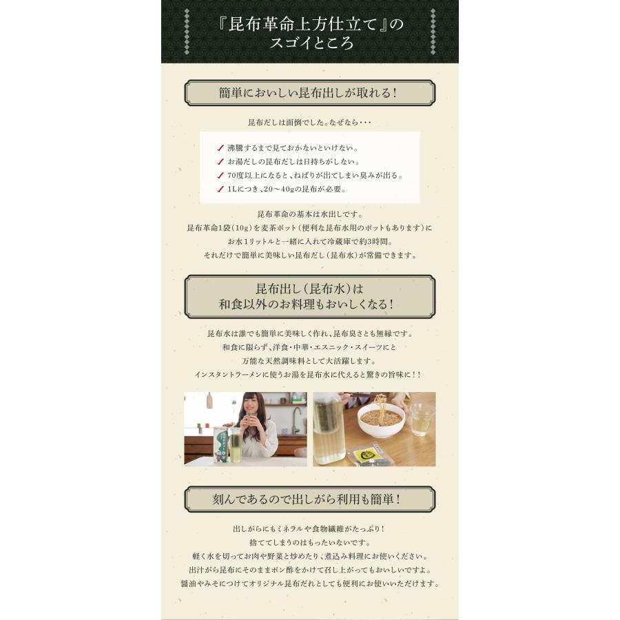 昆布 昆布革命 上方仕立て 10g×30袋 北海道産 だし昆布 昆布水 昆布だし 添加物不使用 無添加