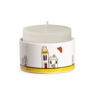 義大利EGAN- 歐式小屋系列 燭台 黃色 8X4CM