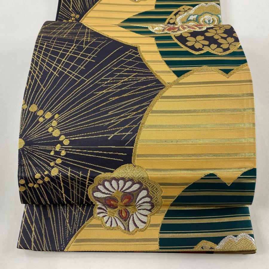 OB043 【美品】袋帯 金銀糸箔使用 六通 紛らわしい