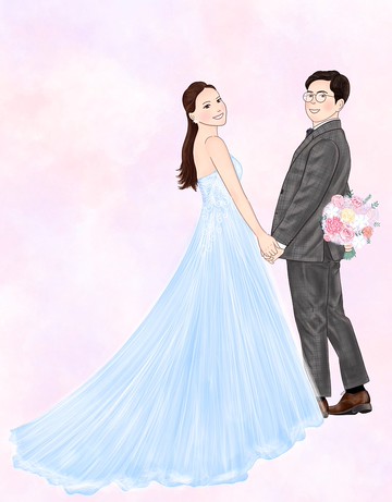 似顏繪/ 客製化卡通插畫 / 婚紗似顏繪 / 特殊服裝似顏繪 /電子檔