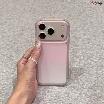 iphone手機殼.簡約磨砂漸變透藍透粉蘋果17Pro手機殼16/15/14軟13/12個性xs小眾