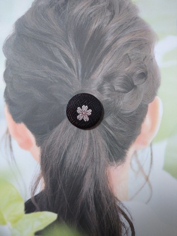 【櫻花】深棕色 髮圈 髮飾 日本製 手工製作