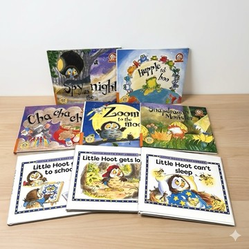 ◤英語童書 精裝繪本《Little Hoot 系列8本－兒童英語動物繪本》 Wide Eye Reading
