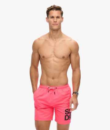 Superdry Men's Men's Sportswear Logo 17-inch Recycled Swim Shorts Pink / Shocking Pink - Size: Xxl