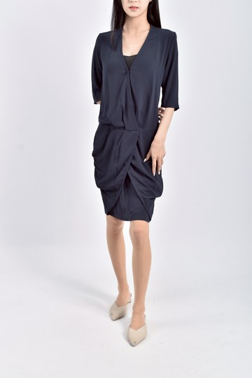 (S) ikks質感短袖藍色洋裝