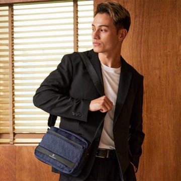 【金安德森】Ray菱格線小款側背包(深藍)