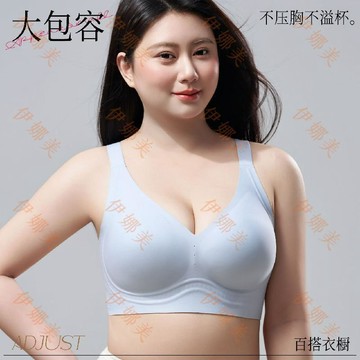 【臺灣出貨👙】2026胖mm無痕大碼內衣女大胸顯小聚攏無鋼圈提拉防下垂薄款夏文胸【伊娜美】