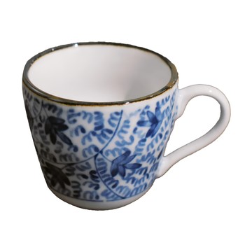 唐草濃縮咖啡杯-日本製造 80mL  藍色 + 咖啡色  1個