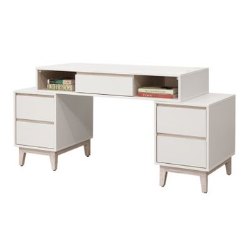 文創集 杜蘭卡4尺可伸縮五抽書桌-120-150x57x79-cm免組