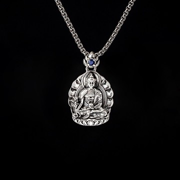 【JK銀飾】藥師如來佛／925純銀-迷你佛牌