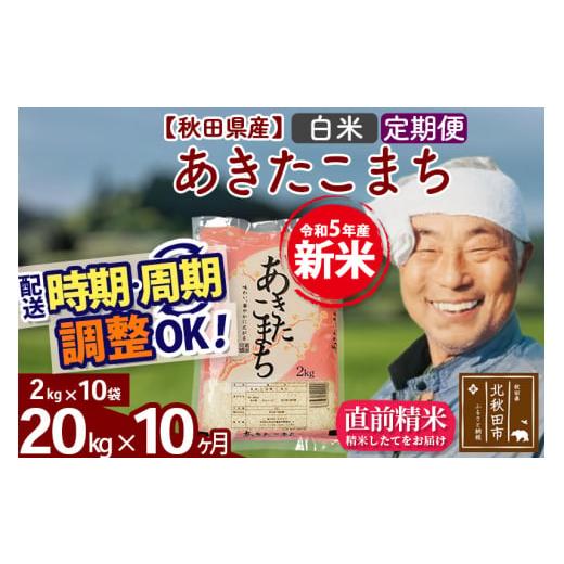 ふるさと納税 秋田県 北秋田市 《定期便10ヶ月》＜新米＞秋田県産 あきたこまち 20kg(2kg小分け袋) 令和5年産 配送時期選べる 隔月お届けOK お米 おお…