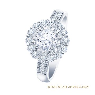 King Star 50分 DVS 18K金 天然鑽石戒指 金月(3 Excellent極優 八心八箭)