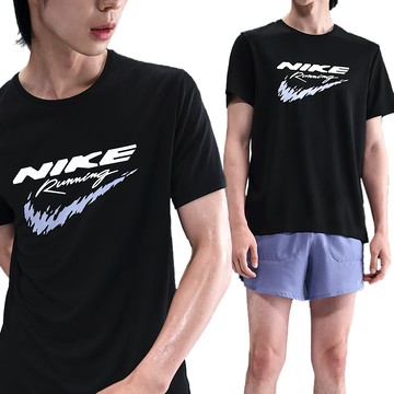 Nike As M Nk Df Uv Rn Enrgy Miler S 男款 黑色 吸濕排汗 短袖 HV2136-010