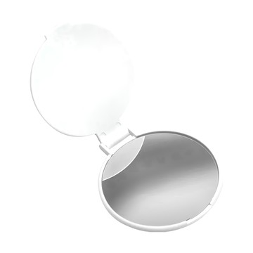 reflects 簡約折疊隨身鏡 PS塑料、玻璃材質 鏡面直徑5.5cm  圓白  1個