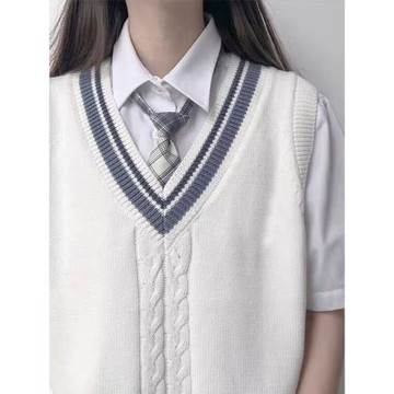 溫柔一刀日系學院風jk制服毛衣背心女V領原創針織衫馬甲春秋外套