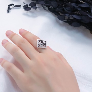 訂製窗花 平安戒 925純銀戒指-ART64