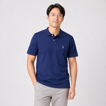 Polo Ralph Lauren RL 熱銷刺繡小馬短袖POLO衫-深藍色
