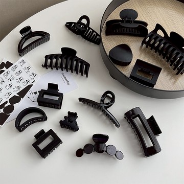 高馬尾固定神器發夾女夏后腦勺小號黑色抓夾鯊魚發卡頭發夾子頭飾