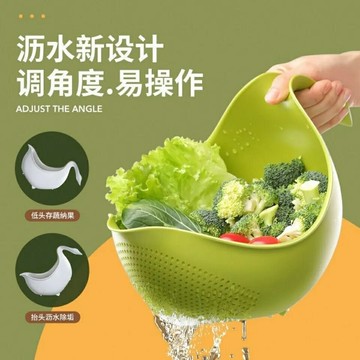 水槽天鵝瀝水籃多功能洗菜盆果蔬籃家用網紅廚房用品淘米籃水果盤