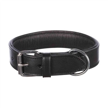 Trixie 寵物用品 真皮運動型項圈-黑 L-XL: 55-65 cm (TX1849)