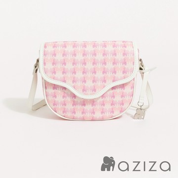 aziza DOPAMINE象鼻袋蓋斜背小包 果凍粉