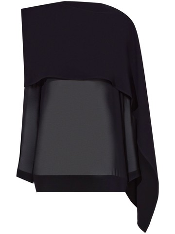 Proenza Schouler - asymmetric semi-sheer chiffon top - women - Polyester - 10 - Black