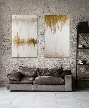 金色油畫（兩件套）| 白金帆布牆畫（兩件套）| Golden Tune